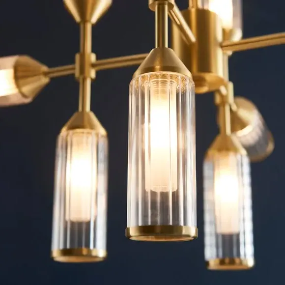 12 Light Ceiling Light Adjustable - Gold, Metal