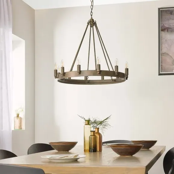 12 Light Chandelier Ceiling Light - Black, Metal