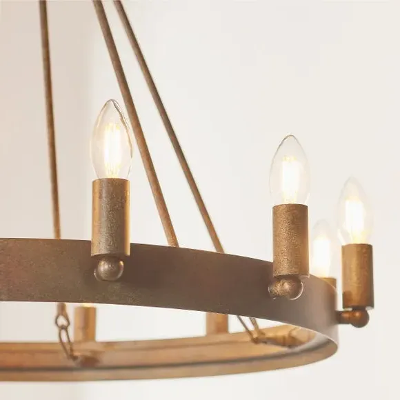 12 Light Chandelier Ceiling Light - Black, Metal