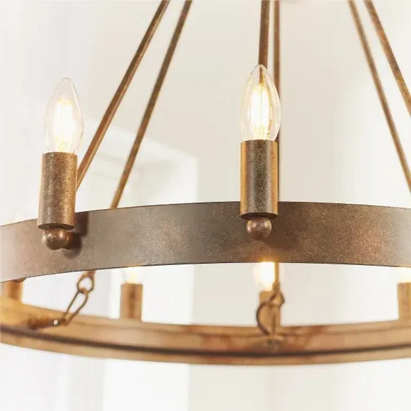 12 Light Chandelier Ceiling Light - Black, Metal