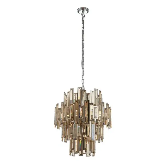 12 Light Chandelier Crystal - Chrome, Glass