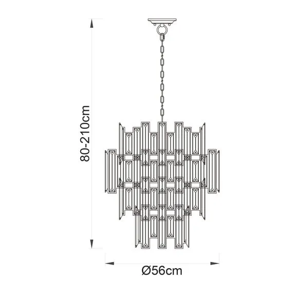 12 Light Chandelier Crystal - Chrome, Glass