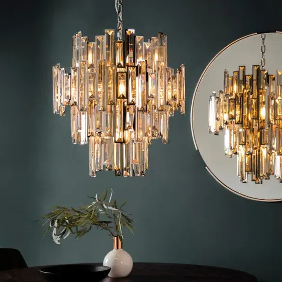 12 Light Chandelier Crystal - Chrome, Glass image
