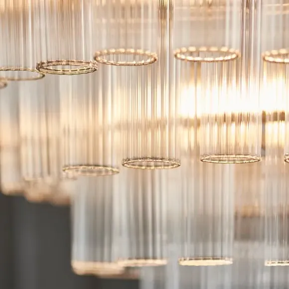 12 Light Chandelier Tiered Design - Silver, Glass