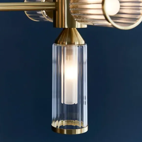 13-Light Ceiling Light Adjustable - Gold, Glass