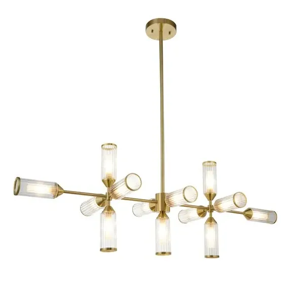 13-Light Ceiling Light Adjustable - Gold, Glass