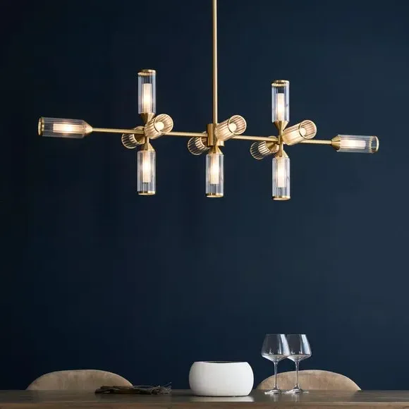 13-Light Ceiling Light Adjustable - Gold, Glass image