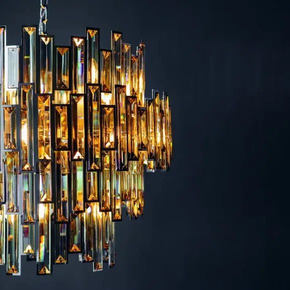 15-Light Chandelier with Crystals - Chrome, Metal