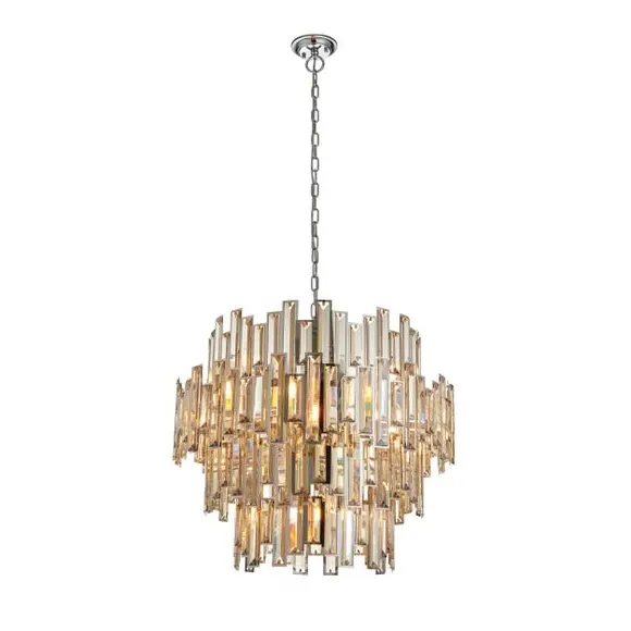 15-Light Chandelier with Crystals - Chrome, Metal