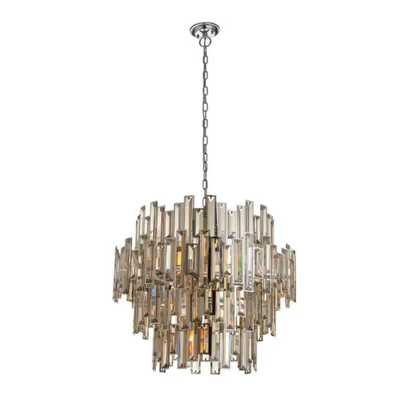 15-Light Chandelier with Crystals - Chrome, Metal
