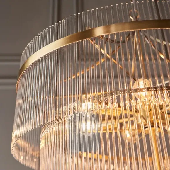 16 Light Art Deco Chandelier - Gold, Brass