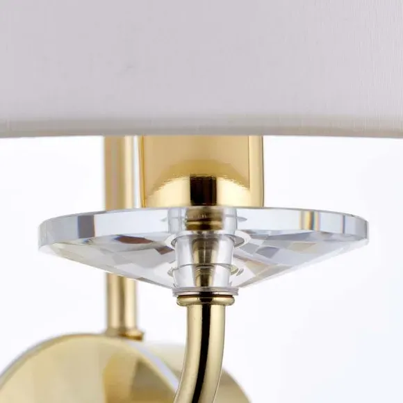 2-Light Crystal Wall Light - Brass, Glass
