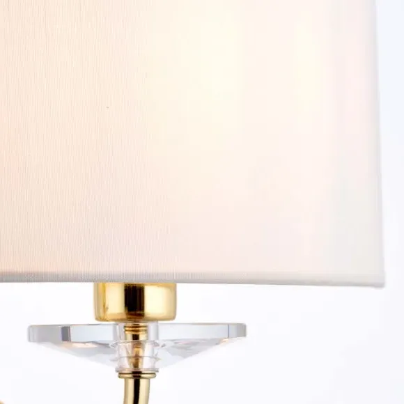 2-Light Crystal Wall Light - Brass, Glass
