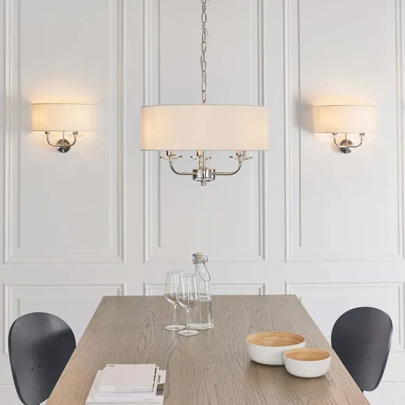 2-Light Crystal Wall Light - Nickel, Glass