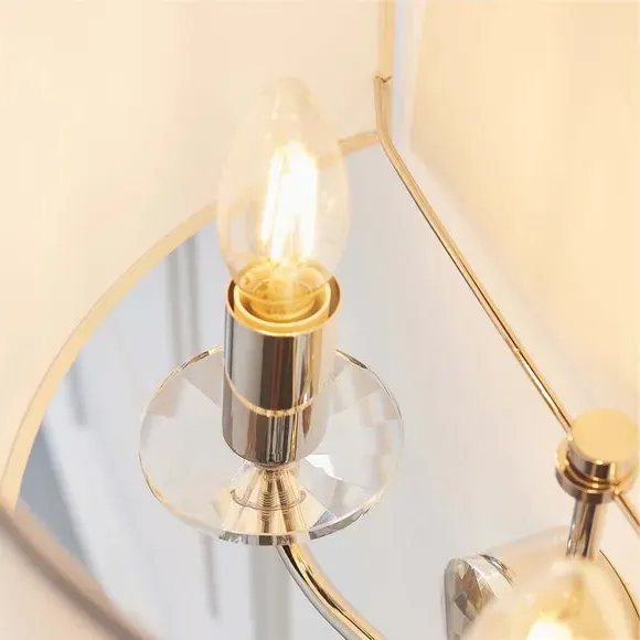 2-Light Crystal Wall Light - Nickel, Glass
