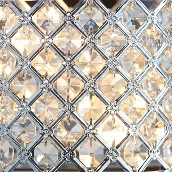 2-Light Crystal Wall Light - Silver, Chrome