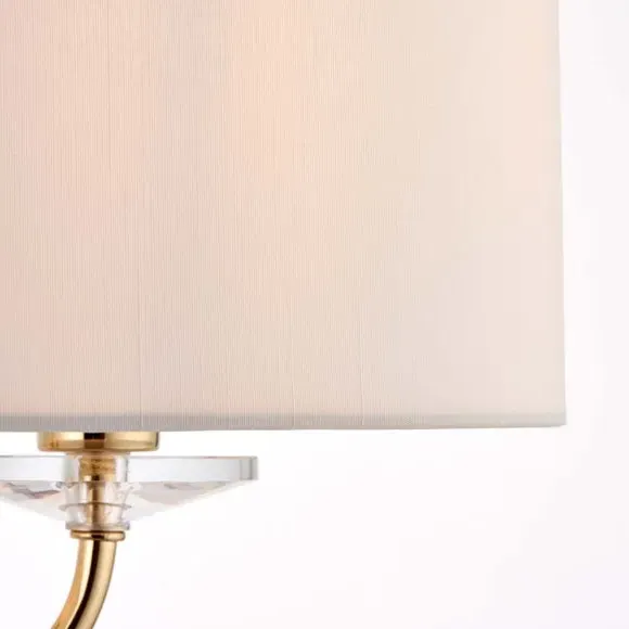 2 Light Floor Lamp with Crystal Detail - Brass