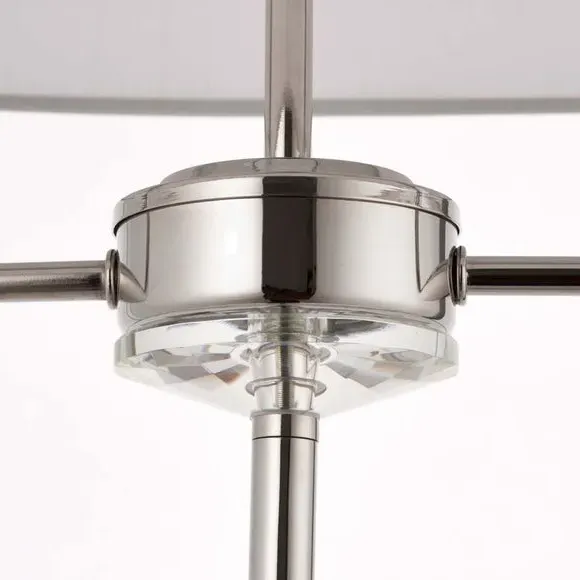 2 Light Floor Lamp with Crystal Detail - Nickel