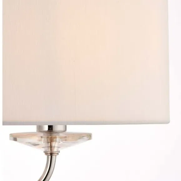 2 Light Floor Lamp with Crystal Detail - Nickel