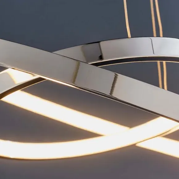 2 Light LED Hoop Ceiling Light - Silver, Chrome