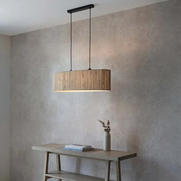 2-Light Linear Ceiling Pendant - Natural Seagrass image