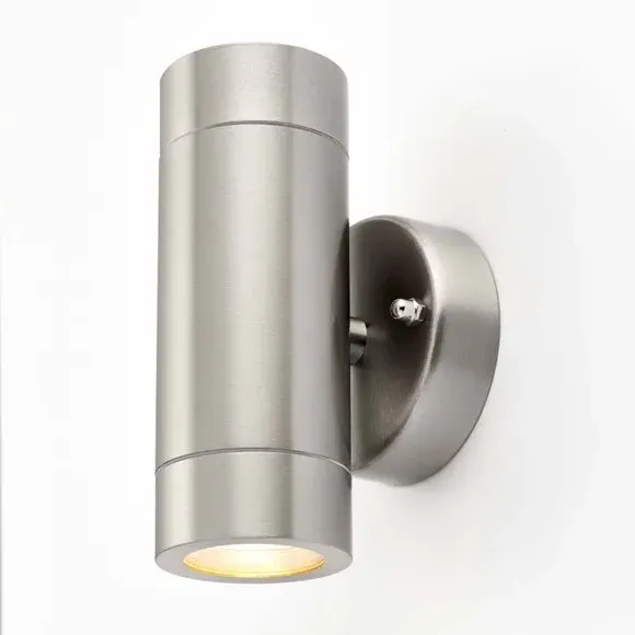 2-Light Outdoor Wall Light - Silver, Steel