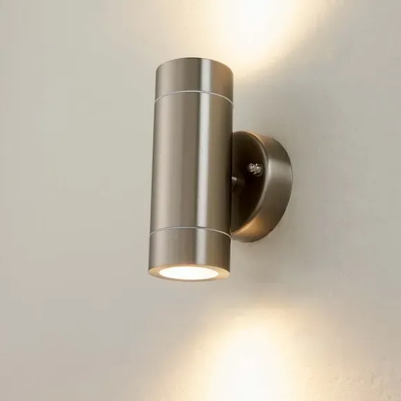 2-Light Outdoor Wall Light - Silver, Steel