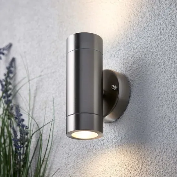 2-Light Outdoor Wall Light - Silver, Steel