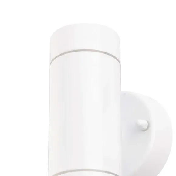 2-Light Outdoor Wall Light - White, Steel