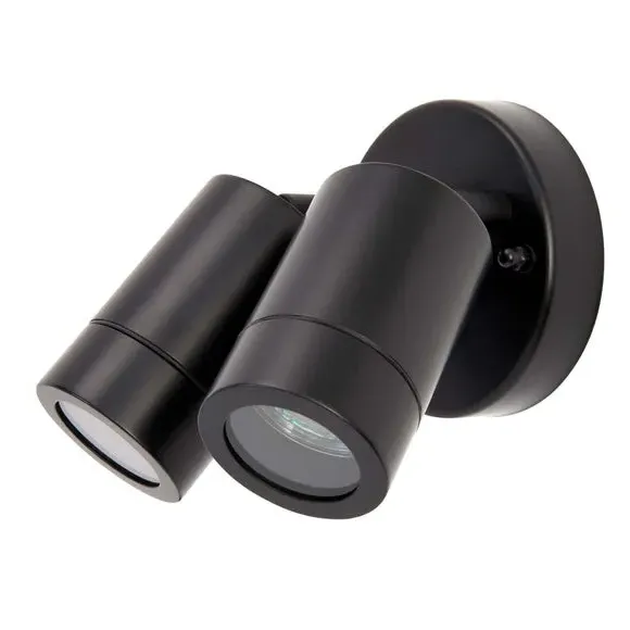 2-Light Outdoor Wall Spotlight - Black