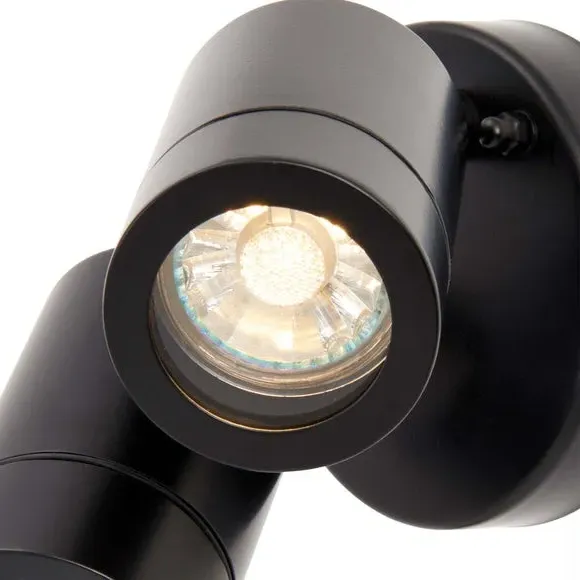 2-Light Outdoor Wall Spotlight - Black
