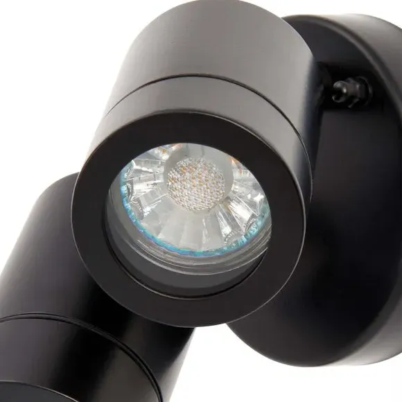 2-Light Outdoor Wall Spotlight - Black
