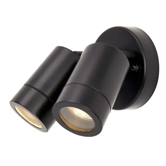 2-Light Outdoor Wall Spotlight - Black image