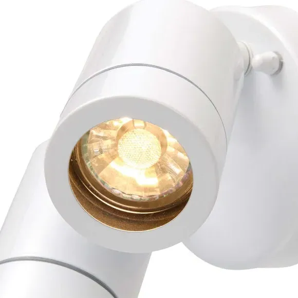 2-Light Outdoor Wall Spotlight - White