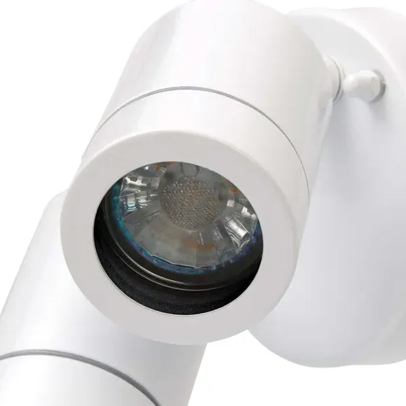 2-Light Outdoor Wall Spotlight - White