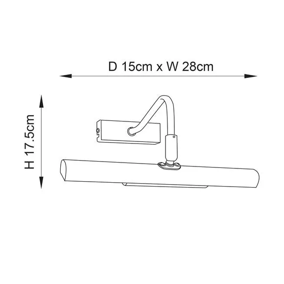 2 Light Picture Wall Light - Chrome, Adjustable