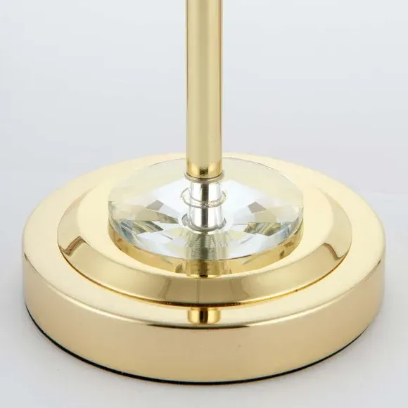 2 Light Table Lamp with Crystal - Brass, Metal