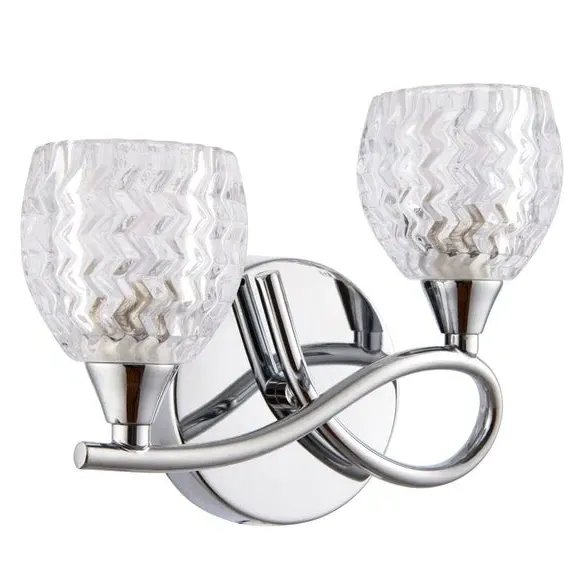 2 Light Wall Light - Chrome, Metal