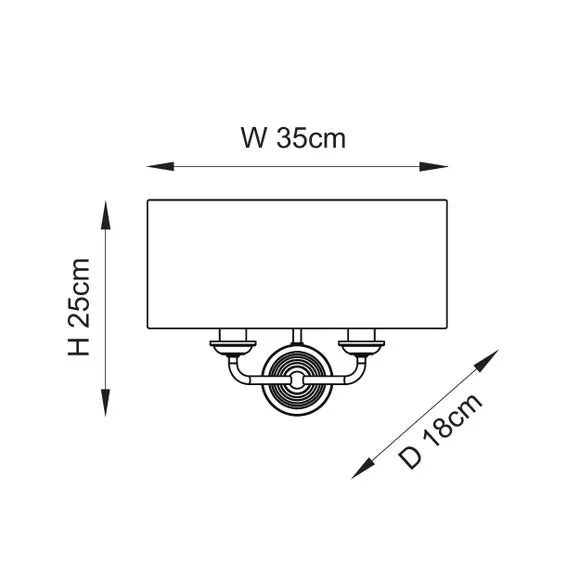 2 Light Wall Light - Gold, Metal