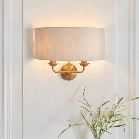 2 Light Wall Light - Gold, Metal