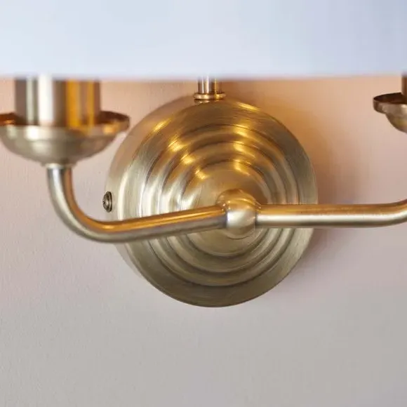 2 Light Wall Light - White, Fabric