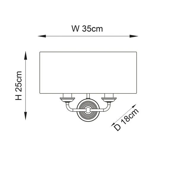 2 Light Wall Light - White, Fabric