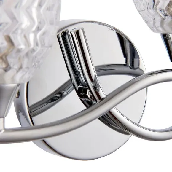 2-Light Wall Light with Curved Arms - Chrome