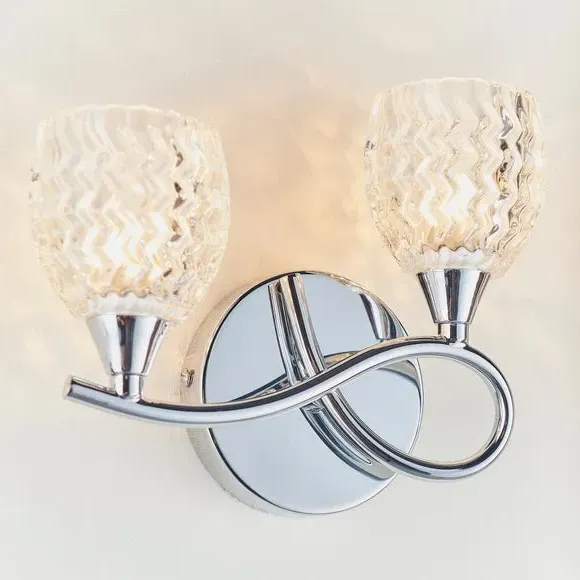 2-Light Wall Light with Curved Arms - Chrome image