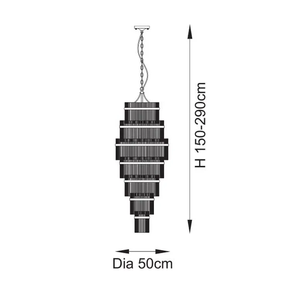 21-Light Chandelier Height Adjustable - Gold