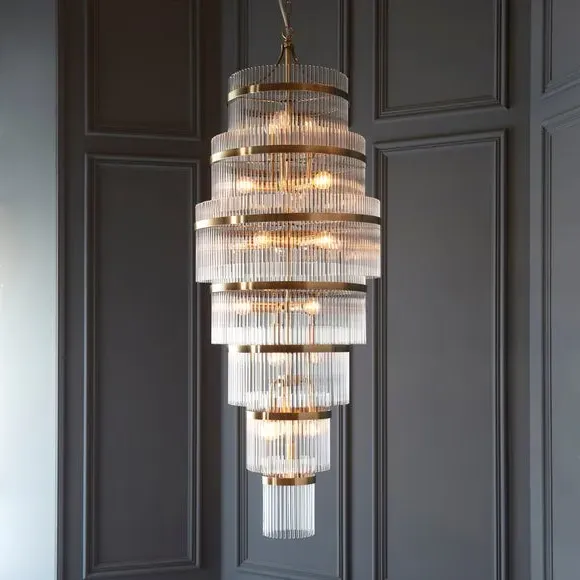 21-Light Chandelier Height Adjustable - Gold