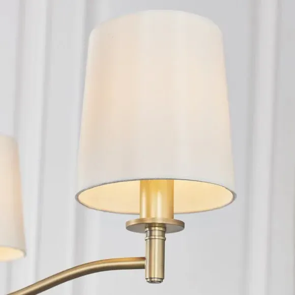 3-Light Adjustable Pendant - Gold, Fabric
