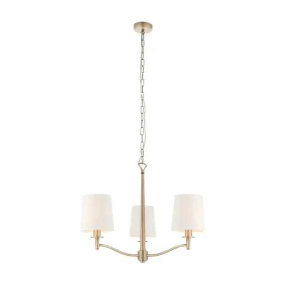 3-Light Adjustable Pendant - Gold, Fabric