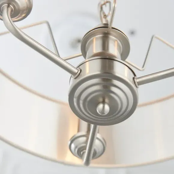 3-Light Adjustable Pendant Light - Chrome, Linen