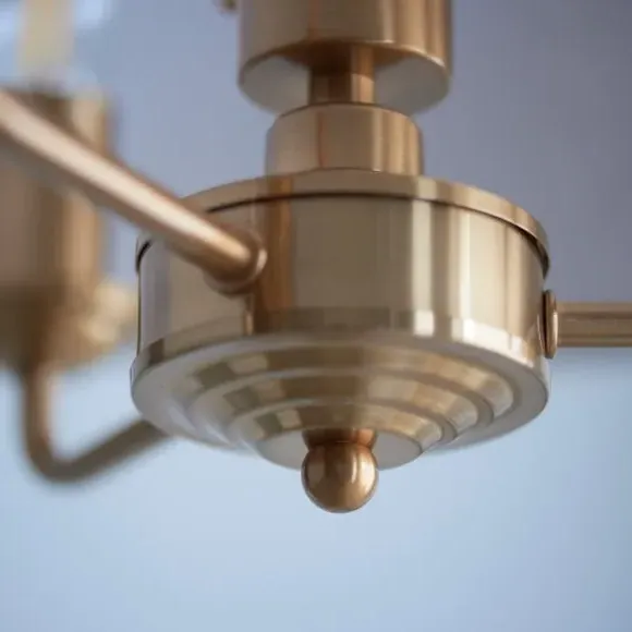 3-Light Adjustable Pendant Light - Gold, Linen
